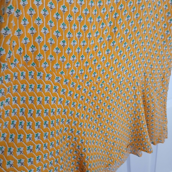 Rhode X Target Dainty Lotus Print Yellow Midi Skirt Cottage Whimsical Floral SzL - Picture 3 of 8